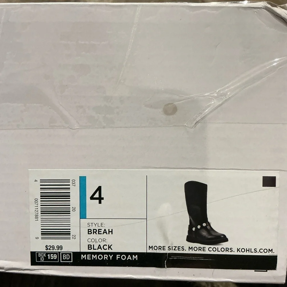 Sonoma Girl’s Black Pearl-Accent Boot for Size 4